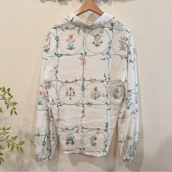 Sancia Palmer Relaxed Button Down Shirt Top in Marigold Size Small NWT - Picture 6 of 7